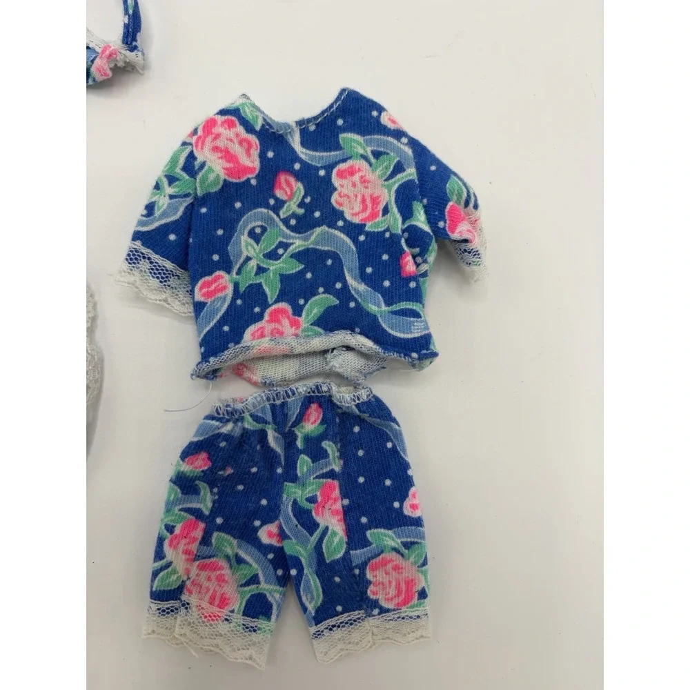 Small Doll Clothes Lot Blue White Lace Floral‎ Dress Clothing